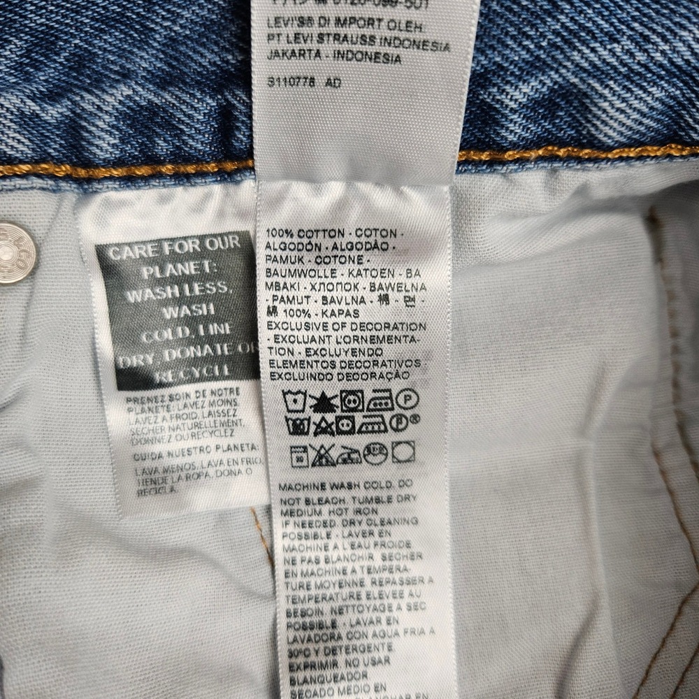 Levis 501 Original Cut Off Denim Shorts Women 33 Distressed Button Fly High Rise - Picture 10 of 10